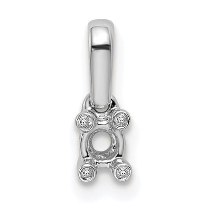 14K Weißgold Familie Schmuck Diamant Halb-set Anhänger