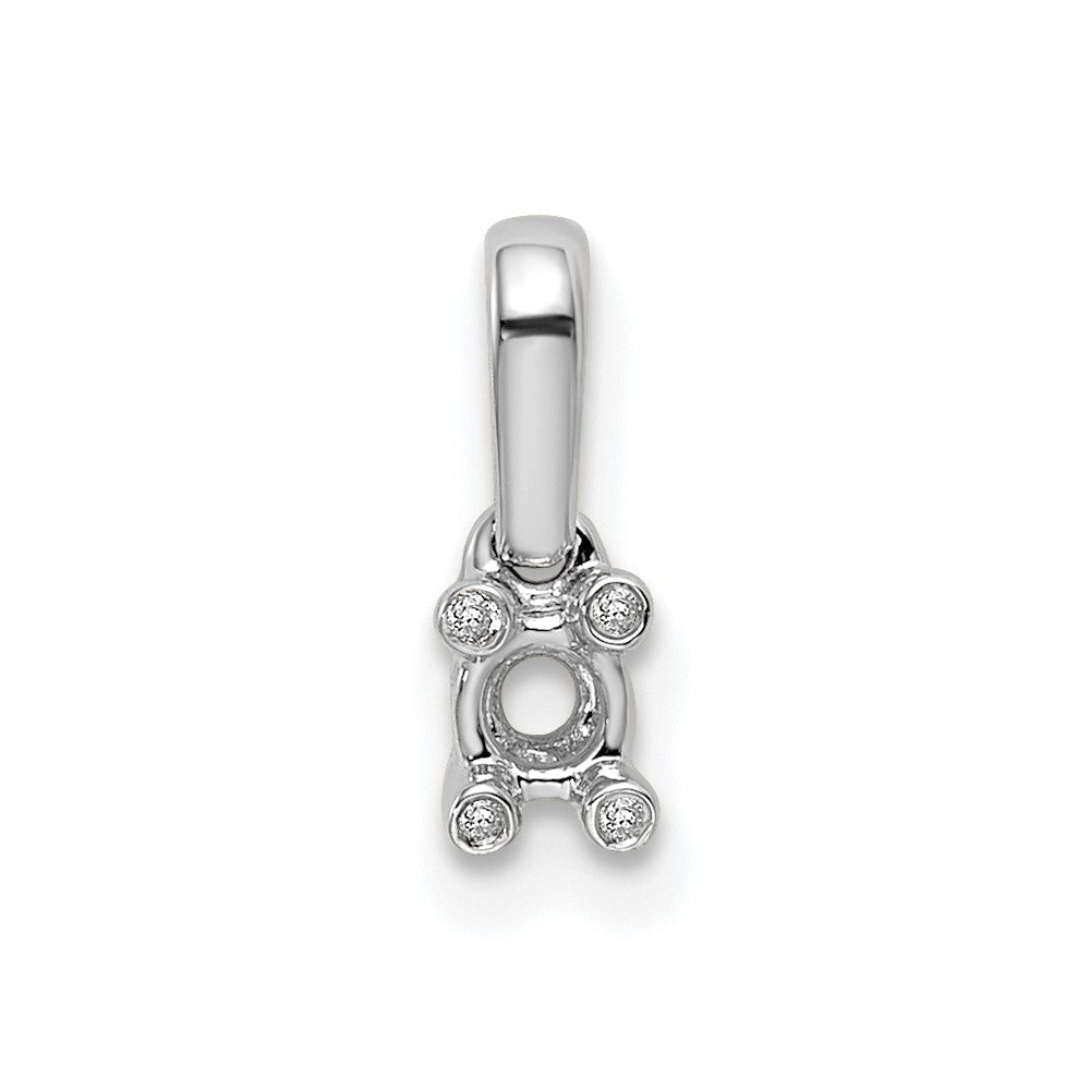 14K Weißgold Familie Schmuck Echt Stein & Diamant Set Anhänger