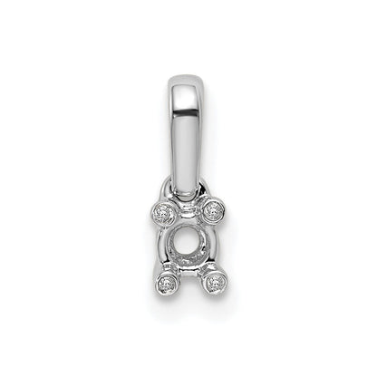 14K Weißgold Familie Schmuck Echt Stein & Diamant Set Anhänger