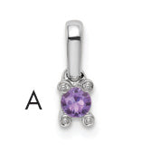 14K Weißgold Familie Schmuck Diamant Halb-set Anhänger