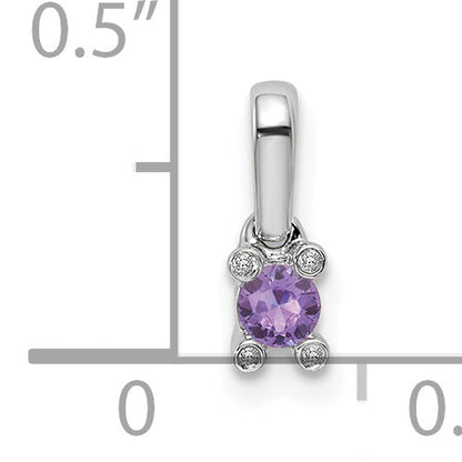 14K Weißgold Familie Schmuck Diamant Halb-set Anhänger