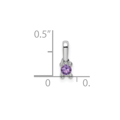 14K Weißgold Familie Schmuck Echt Stein & Diamant Set Anhänger