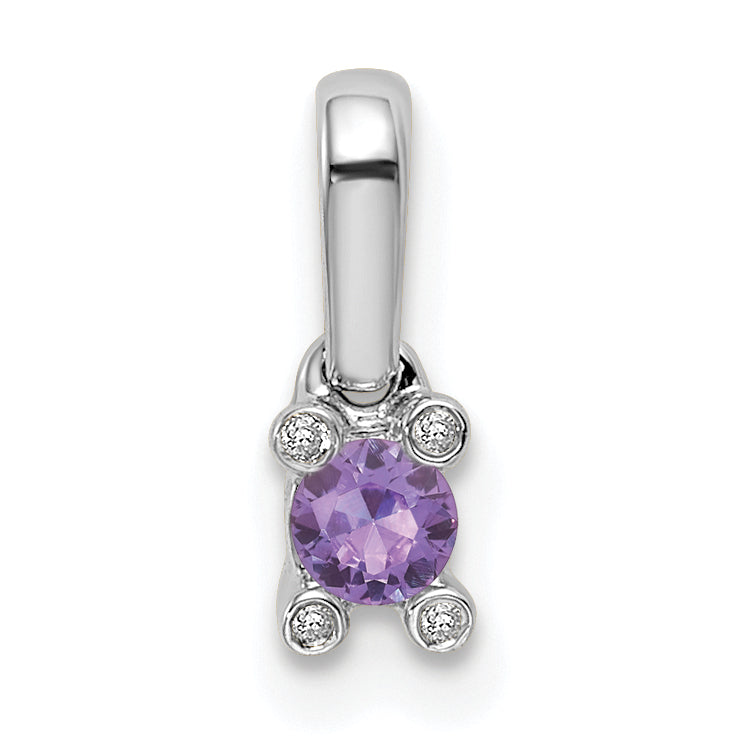 14K Weißgold Familie Schmuck Diamant Halb-set Anhänger