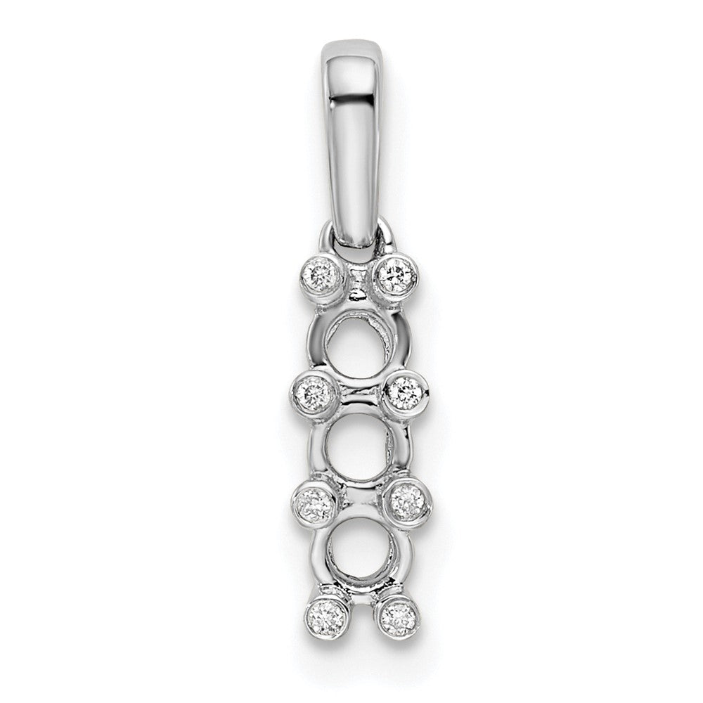 14K Weißgold Familie Schmuck Echt Stein & Diamant Set Anhänger