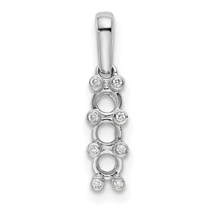 14K Weißgold Familie Schmuck Echt Stein & Diamant Set Anhänger