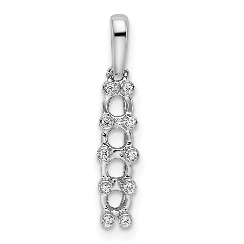 14K Weißgold Familie Schmuck Echt Stein & Diamant Set Anhänger