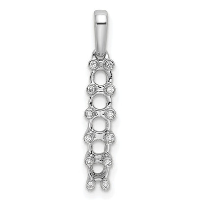 14K Weißgold Familie Schmuck Echt Stein & Diamant Set Anhänger