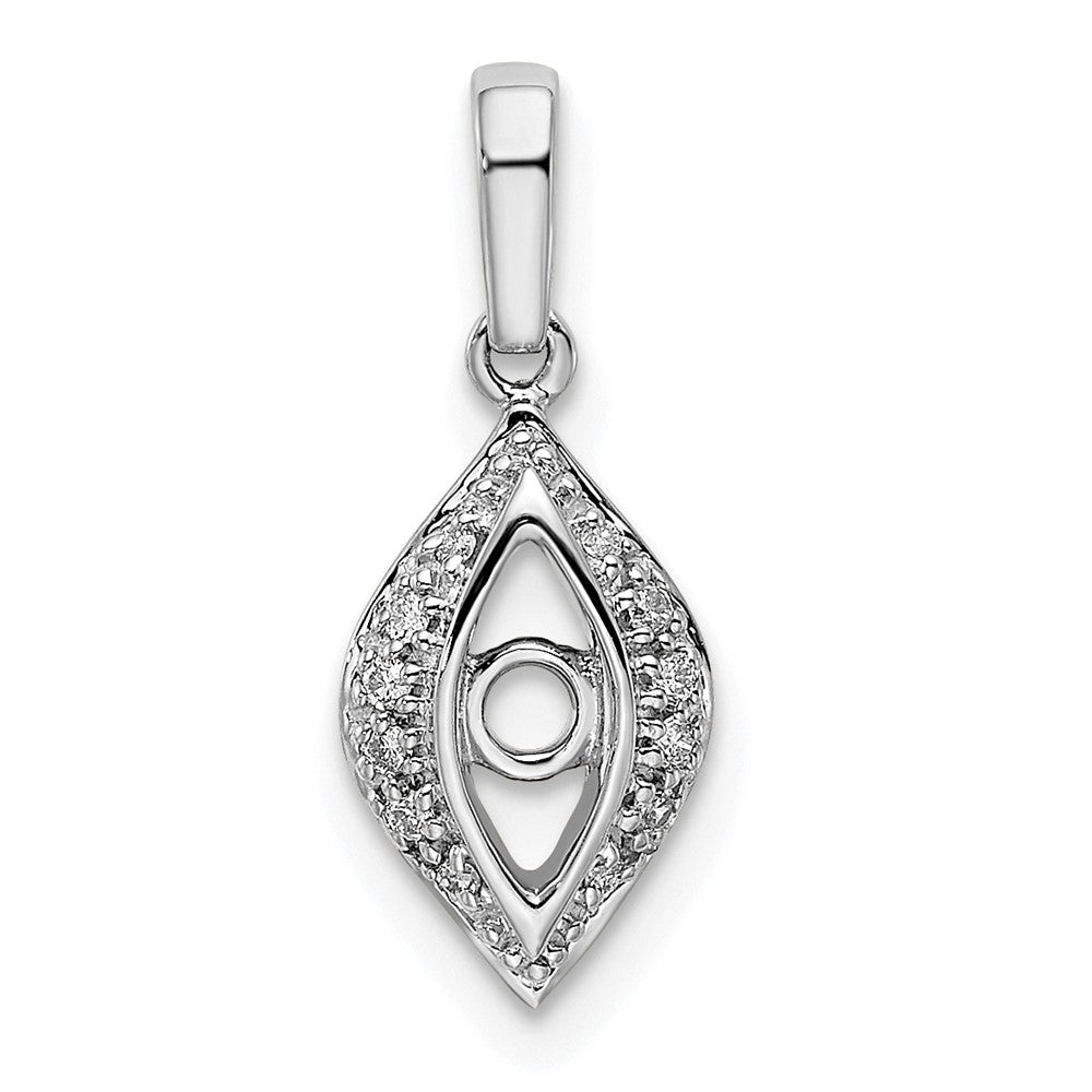14K Weißgold Familie Schmuck Diamant Halb-set Anhänger
