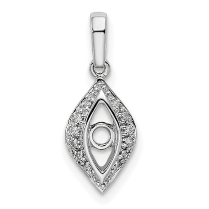 14K Weißgold Familie Schmuck Diamant Halb-set Anhänger