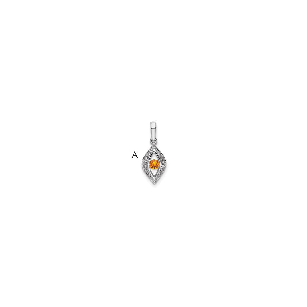 14K Weißgold Familie Schmuck Diamant Halb-set Anhänger