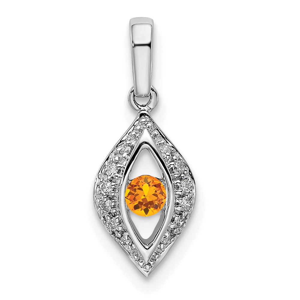 14K Weißgold Familie Schmuck Diamant Halb-set Anhänger