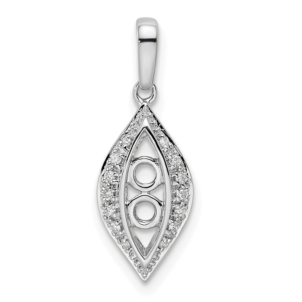 14K Weißgold Familie Schmuck Echt Stein & Diamant Set Anhänger