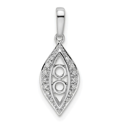 14K Weißgold Familie Schmuck Echt Stein & Diamant Set Anhänger