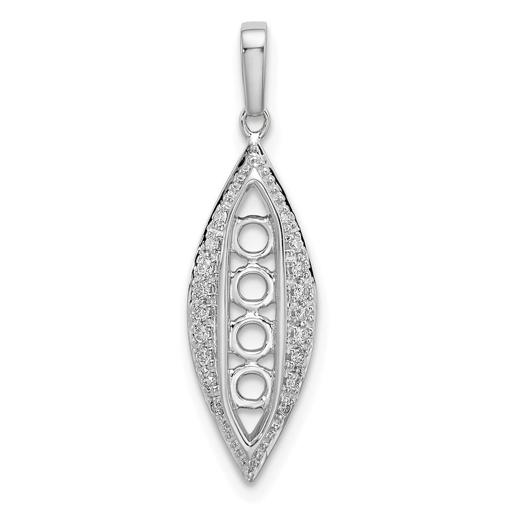 14K Weißgold Familie Schmuck Echt Stein & Diamant Set Anhänger