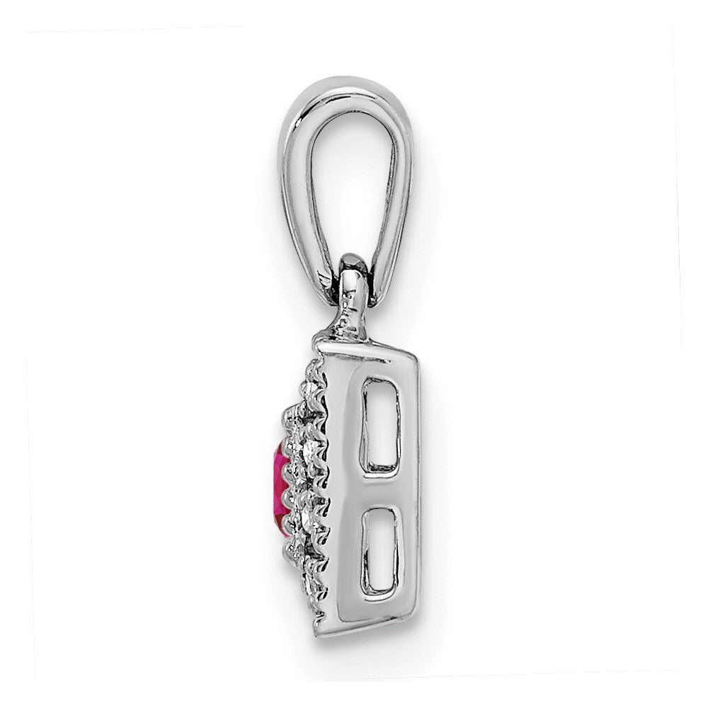 14K Weißgold Familie Schmuck Diamant Halb-set Anhänger