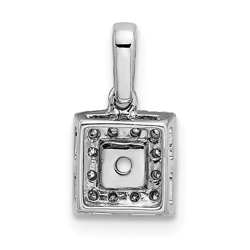 14K Weißgold Familie Schmuck Diamant Halb-set Anhänger