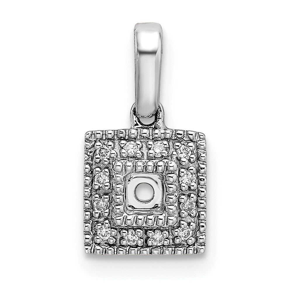 14K Weißgold Familie Schmuck Diamant Halb-set Anhänger