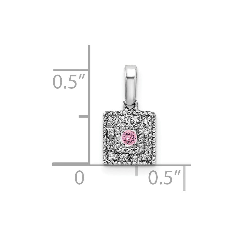 14K Weißgold Familie Schmuck Diamant Halb-set Anhänger