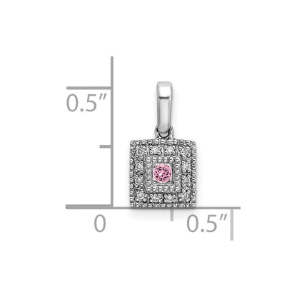 14K Weißgold Familie Schmuck Diamant Halb-set Anhänger