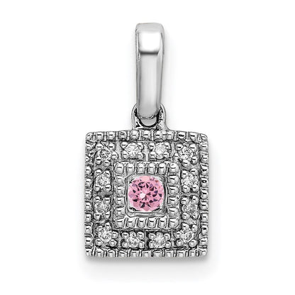 14K Weißgold Familie Schmuck Diamant Halb-set Anhänger