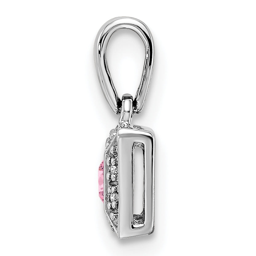 14K Weißgold Familie Schmuck Diamant Halb-set Anhänger