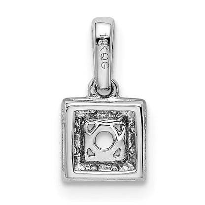 14K Weißgold Familie Schmuck Diamant Halb-set Anhänger