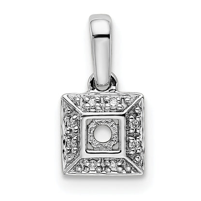 14K Weißgold Familie Schmuck Diamant Halb-set Anhänger