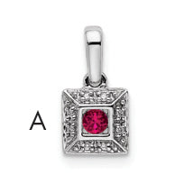 14K Weißgold Familie Schmuck Diamant Halb-set Anhänger