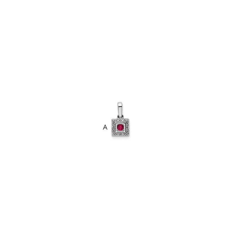 14K Weißgold Familie Schmuck Echt Stein & Diamant Set Anhänger