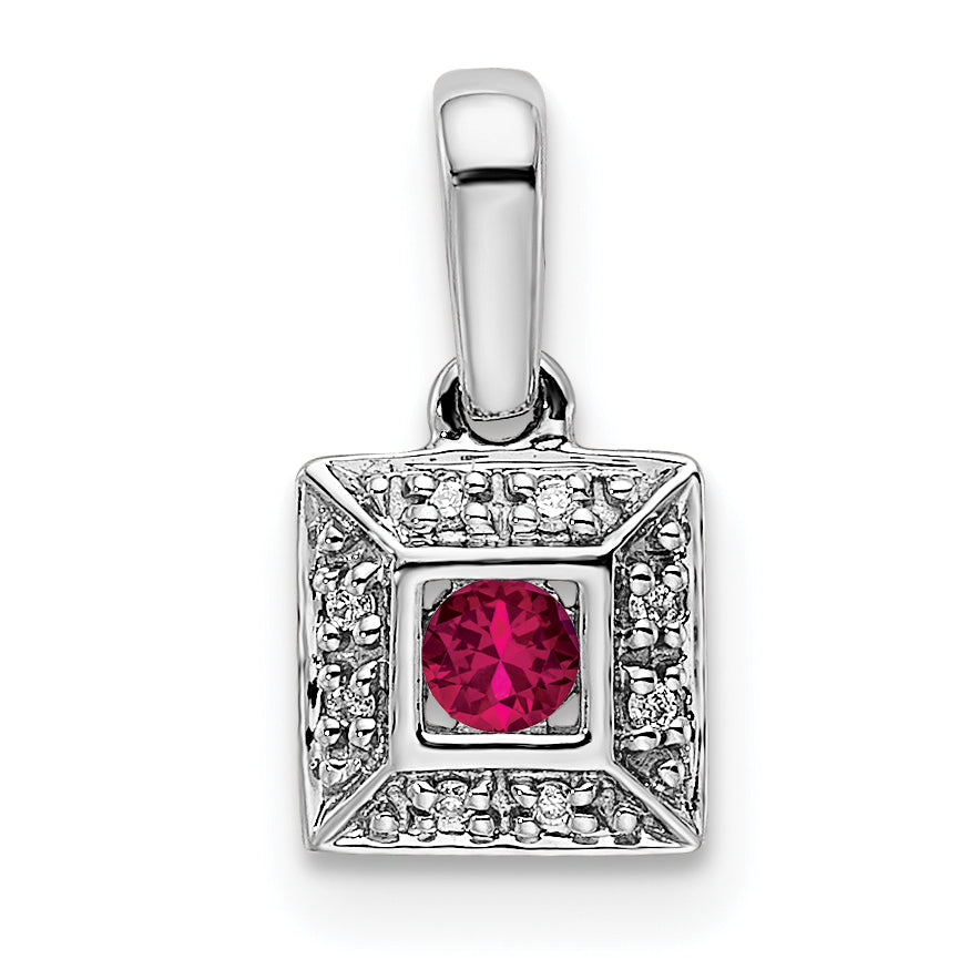 14K Weißgold Familie Schmuck Diamant Halb-set Anhänger