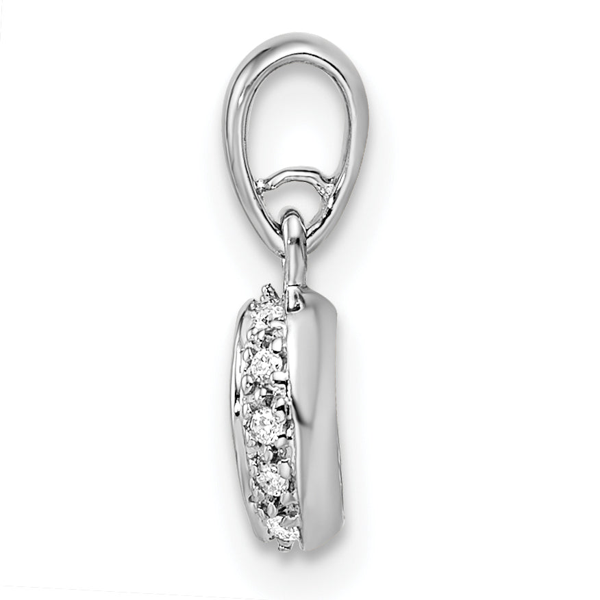 14K Weißgold Familie Schmuck Diamant Halb-set Anhänger
