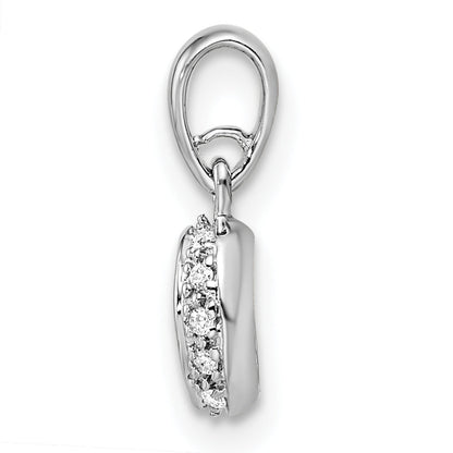 14K Weißgold Familie Schmuck Diamant Halb-set Anhänger
