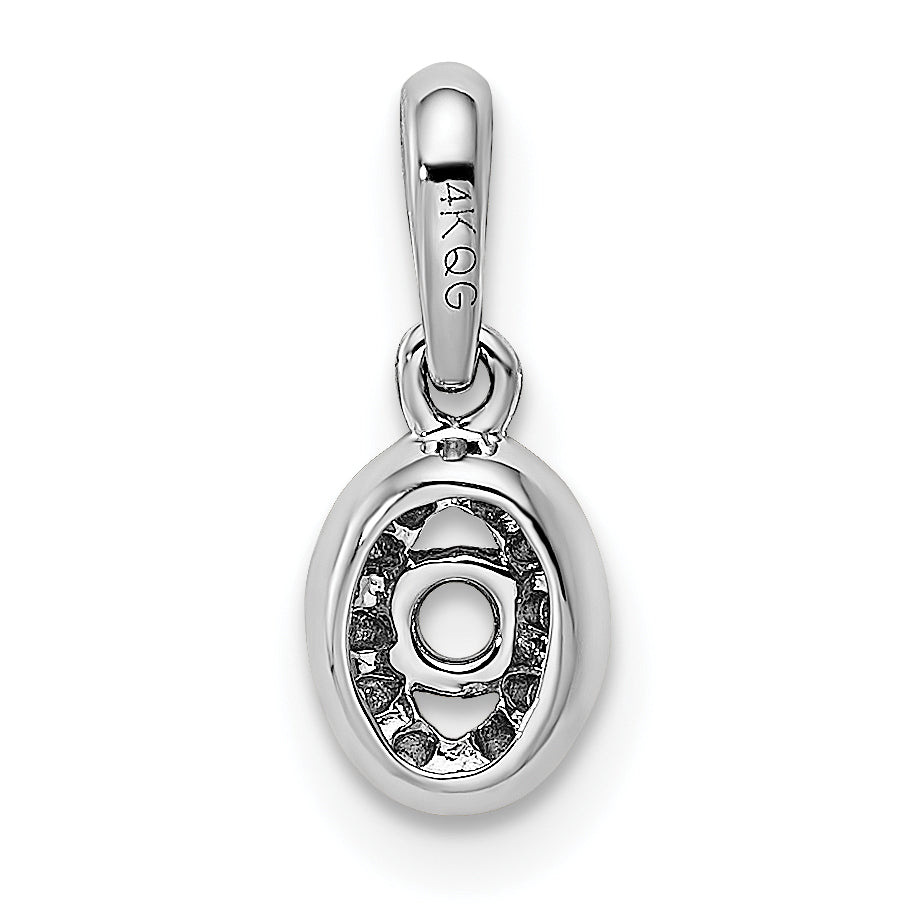14K Weißgold Familie Schmuck Diamant Halb-set Anhänger