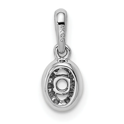 14K Weißgold Familie Schmuck Diamant Halb-set Anhänger