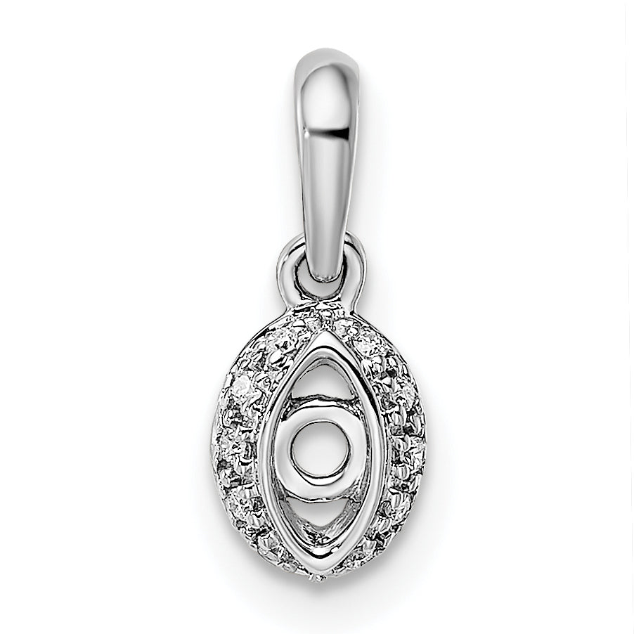 14K Weißgold Familie Schmuck Diamant Halb-set Anhänger