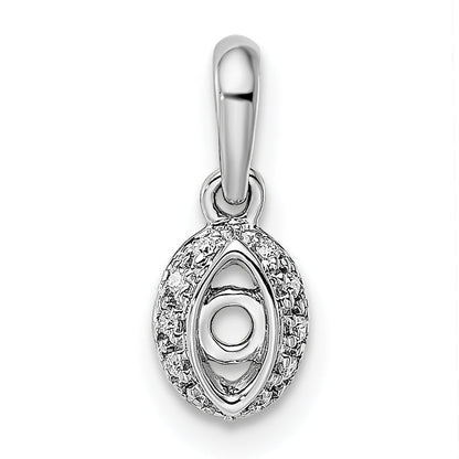 14K Weißgold Familie Schmuck Diamant Halb-set Anhänger