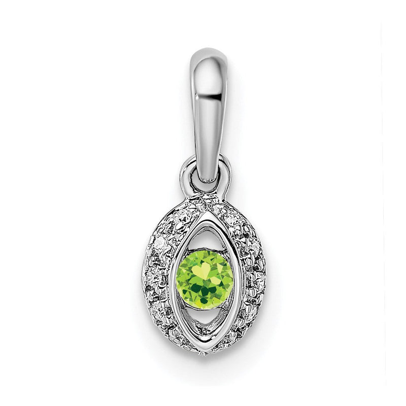 14K Weißgold Familie Schmuck Echt Stein & Diamant Set Anhänger