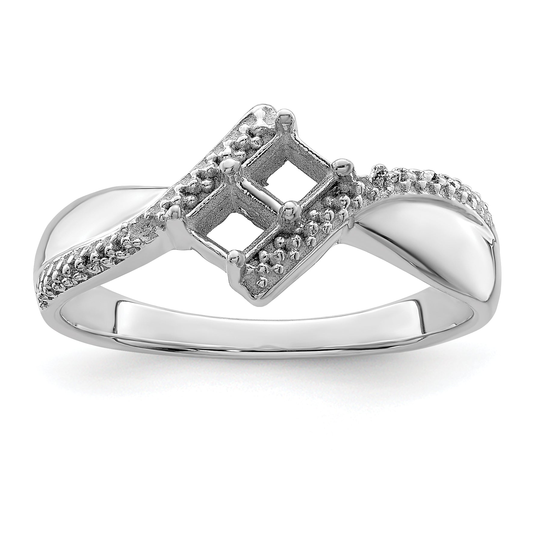 14K Weißgold Personalisiert 2 Name Diamant und Echt Stein Couple Ring