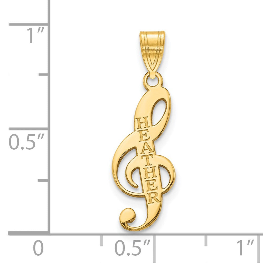 14K Gelbgold Personalisiert Musik Note Anhänger