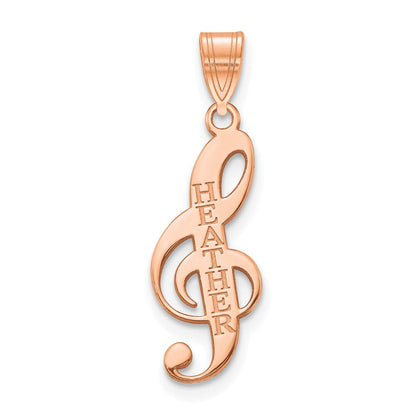 Roségoldbeschichtet Sterlingsilber /rose Personalisiert Musik Note Anhänger
