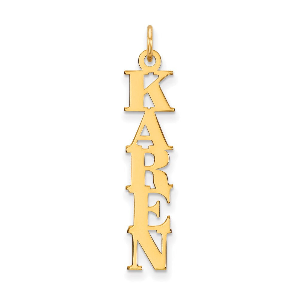 14K Gelbgold Name Platte Charm