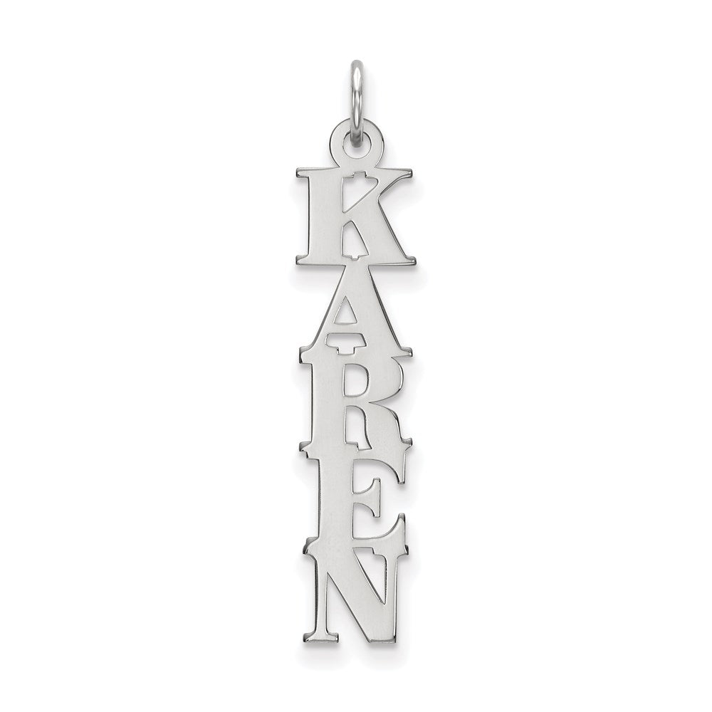 14K Weißgold Name Platte Charm