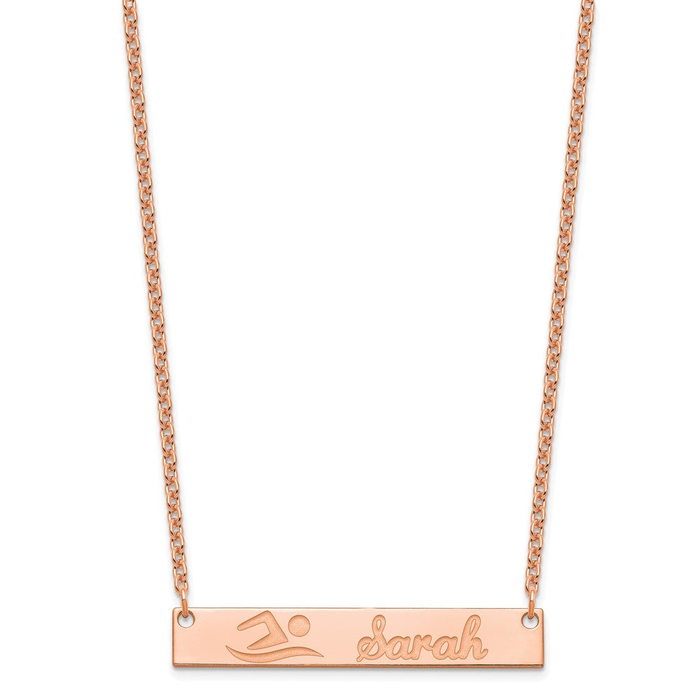 Roségoldbeschichtet Sterlingsilber /rose Mittel Customized Stab Halskette