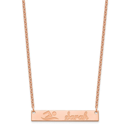 Roségoldbeschichtet Sterlingsilber /rose Mittel Customized Stab Halskette