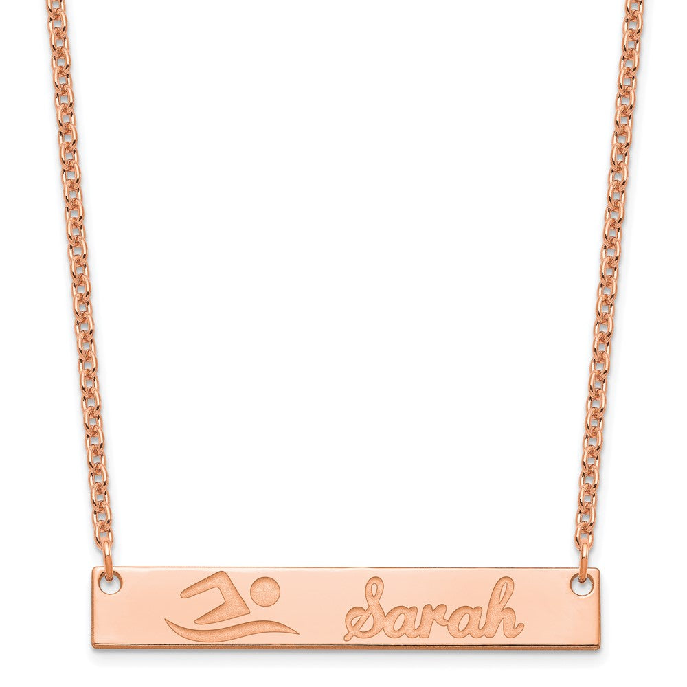 Roségoldbeschichtet Sterlingsilber /rose Mittel Customized Stab Halskette