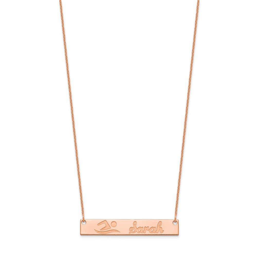14K Roségold Mittel Customized Stab Halskette