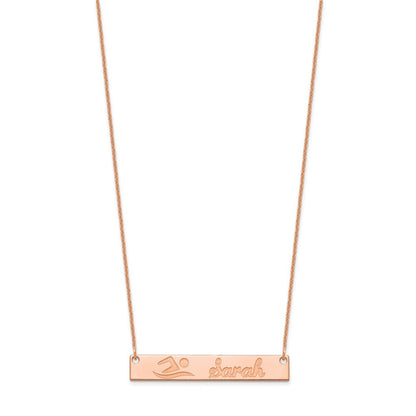 14K Roségold Mittel Customized Stab Halskette