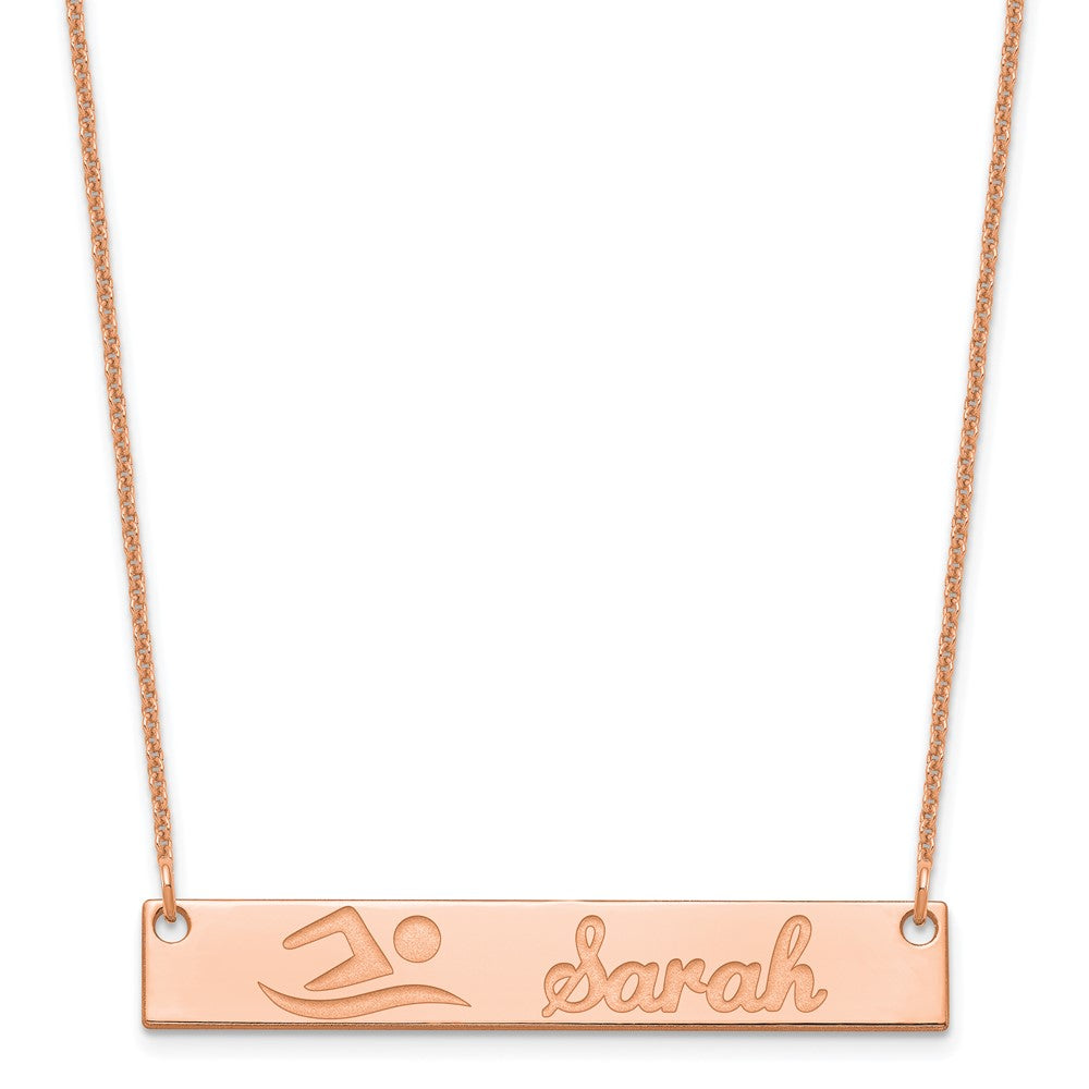 14K Roségold Mittel Customized Stab Halskette