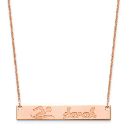 14K Roségold Mittel Customized Stab Halskette