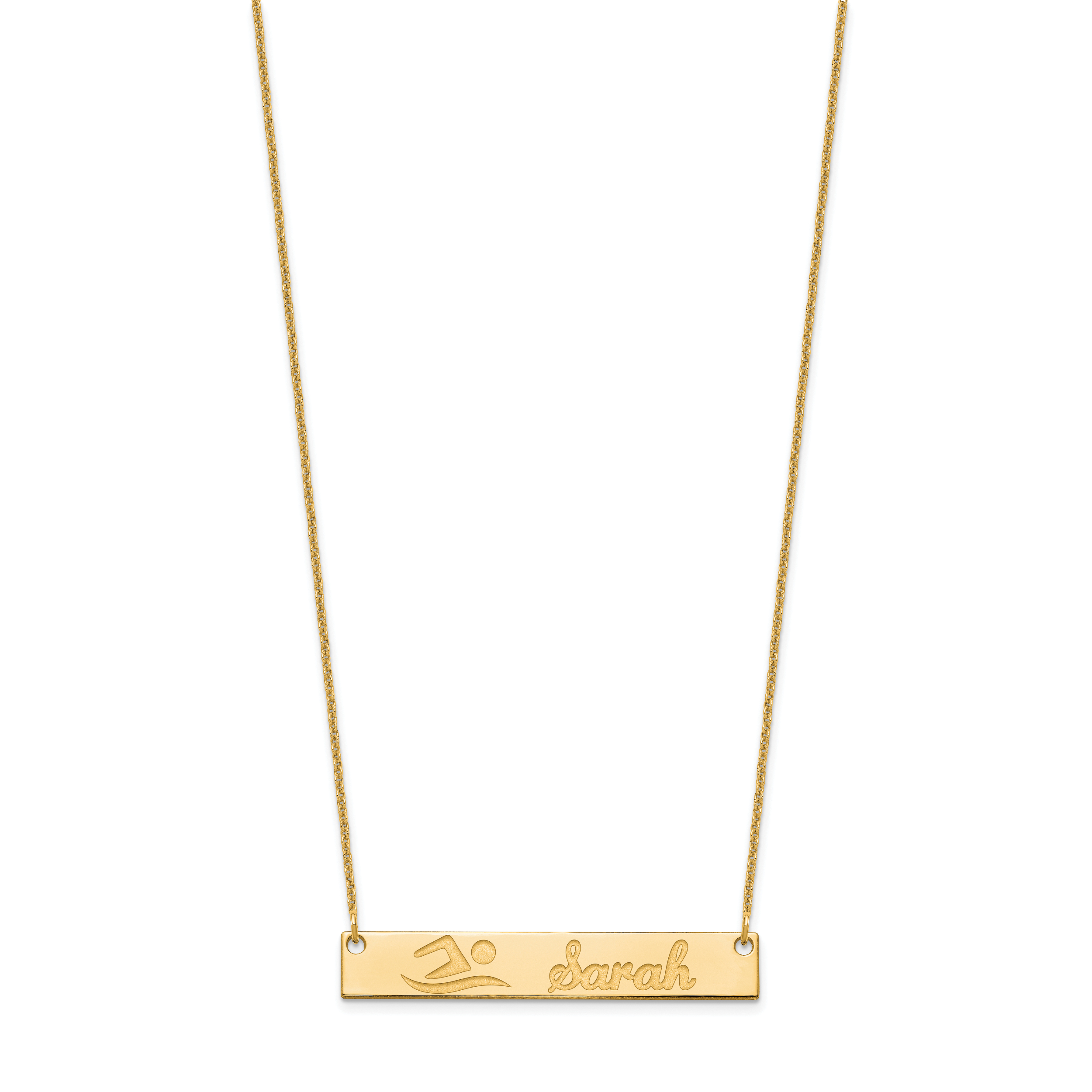 14K Gelbgold Mittel Customized Stab Halskette